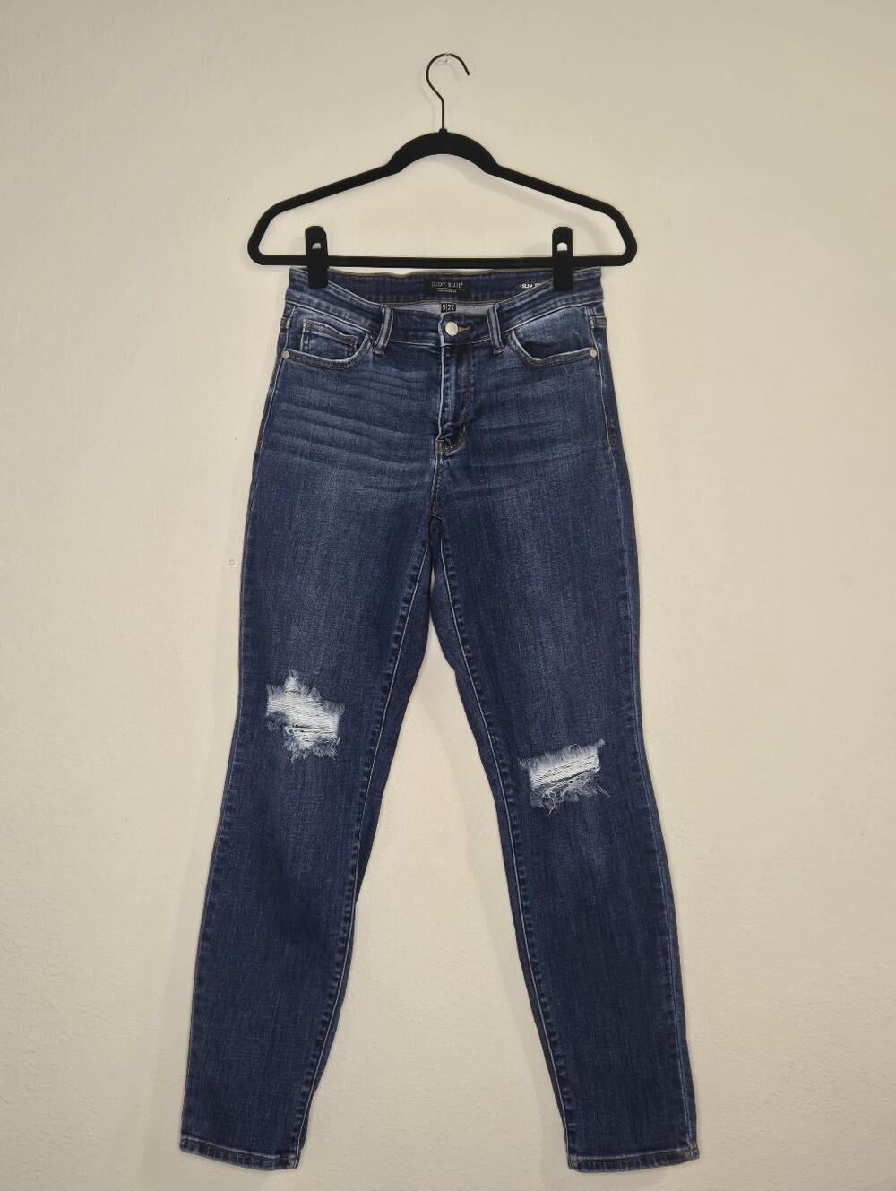 Judy Blue Dark Blue Ripped Skinny Jeans